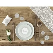 10 grandes rosette blanches en carton table