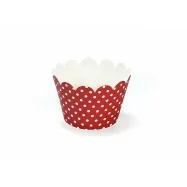 6 papiers pour cupcake à pois rouge