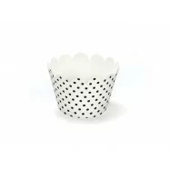 6 papiers pour cupcake à pois blanc et noir