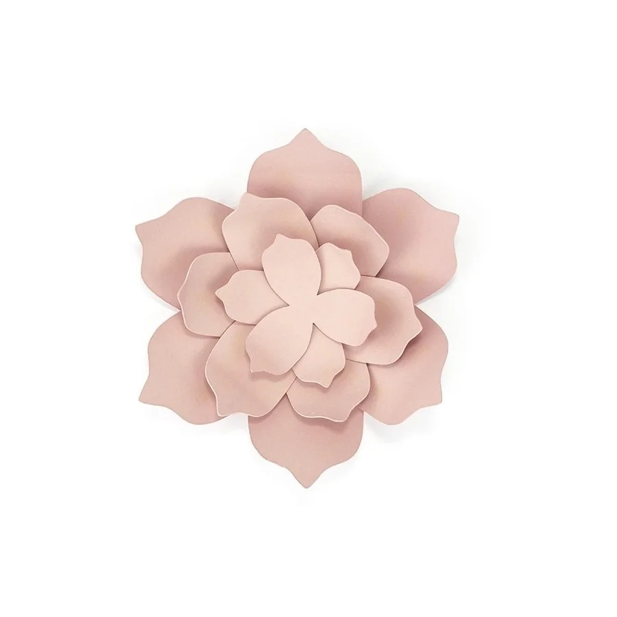 3 grandes fleurs en papier rose haut