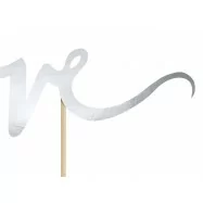 Déco gâteau Love argent détail