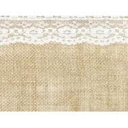 2 m 75 toile de jute avec dentelle au bord détail