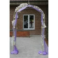 Location arche organza couleur au choix et fleurs artificielles