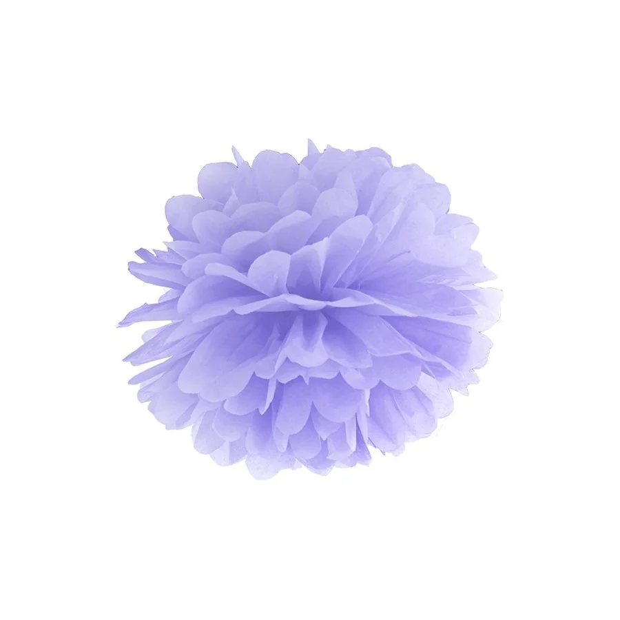 Pompon en papier de soie lilas 35 cm