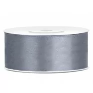 25 m de ruban satin gris 2,5 cm