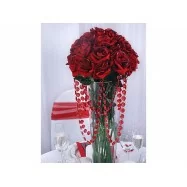 1 m de guirlande de perles de cristal rouge vase