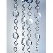 1 m de guirlande de perles de cristal avec des perles de deux tailles