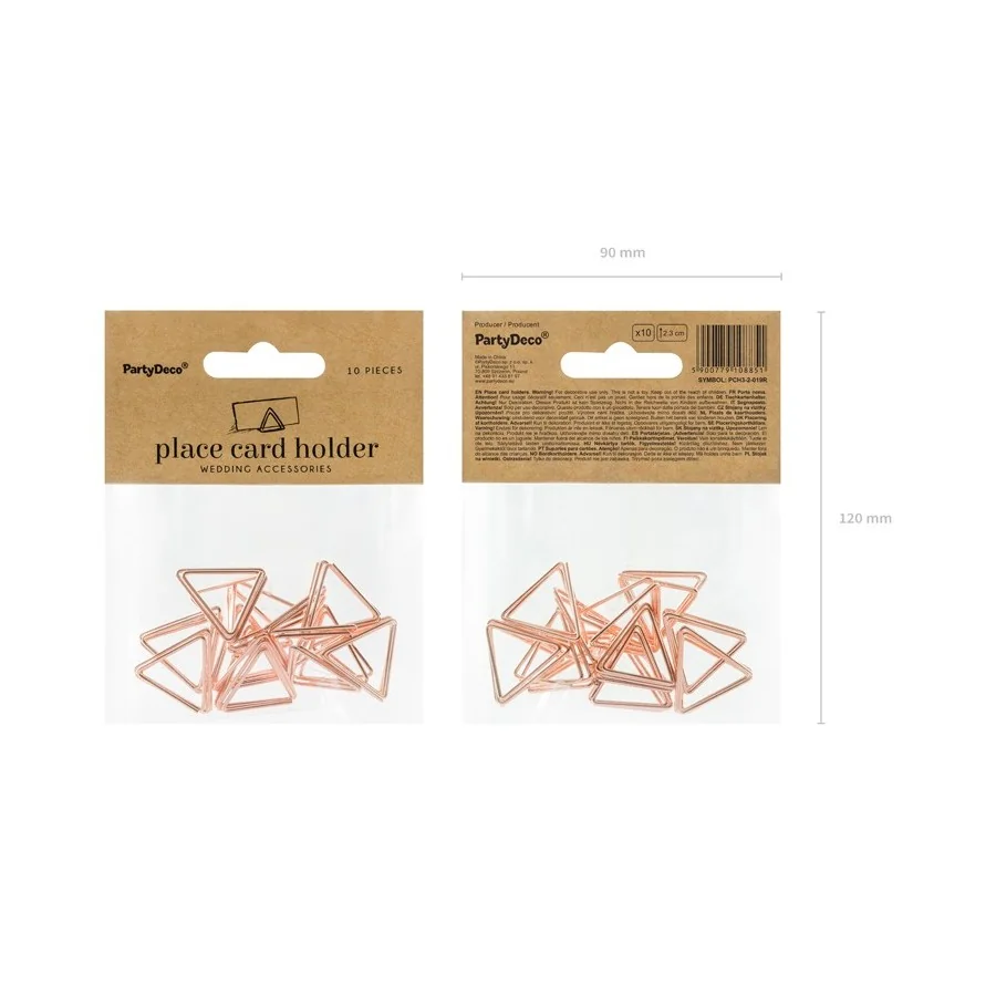 Porte marque place triangle rose gold paquet