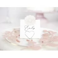 10 coeurs argent pour marque place assiette