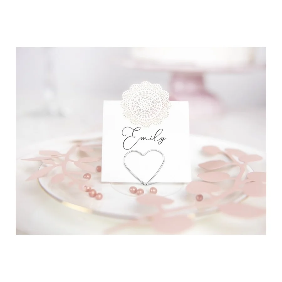 10 coeurs argent pour marque place assiette