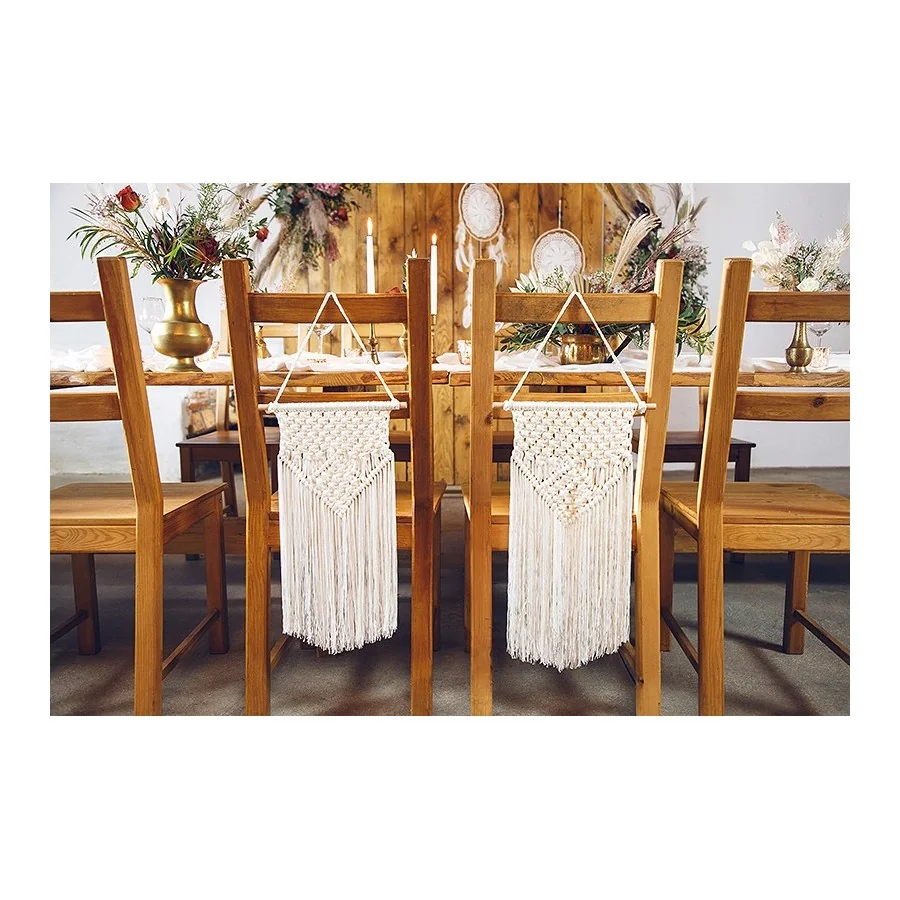 Macramé pour chaise mise en scène
