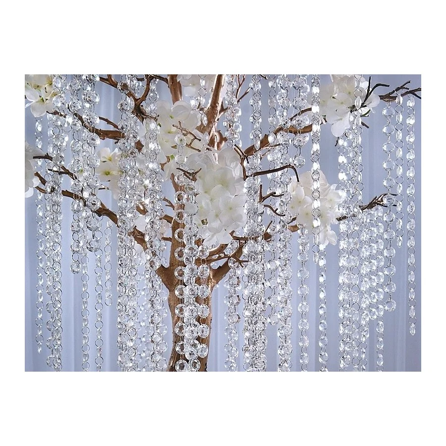 1 m de guirlande de perles de cristal transparent arbre