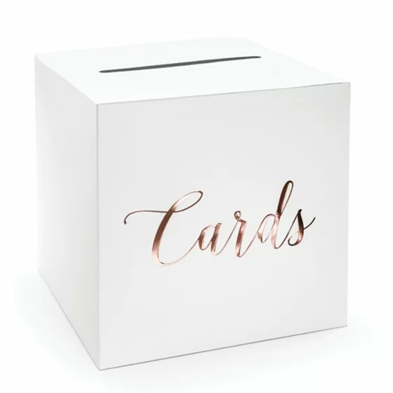 Urne blanche cards rose gold