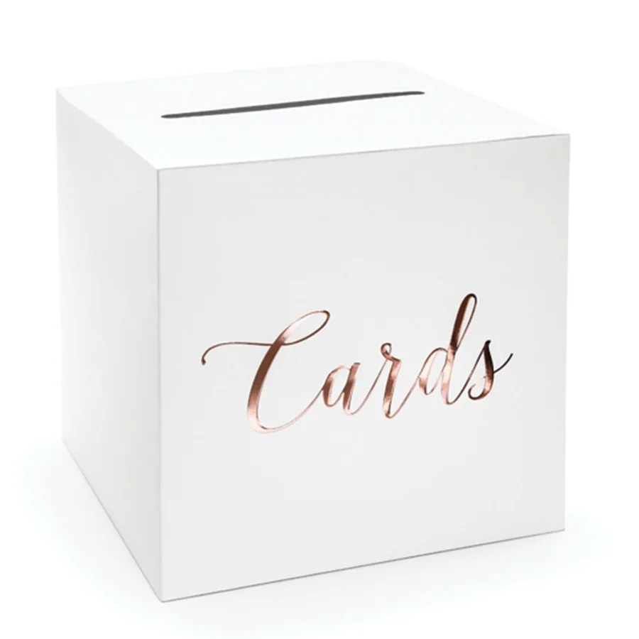 Urne blanche cards rose gold