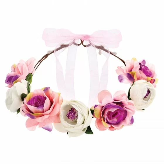 Couronne de roses roses