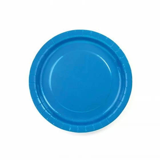 6 assiettes carton bleu