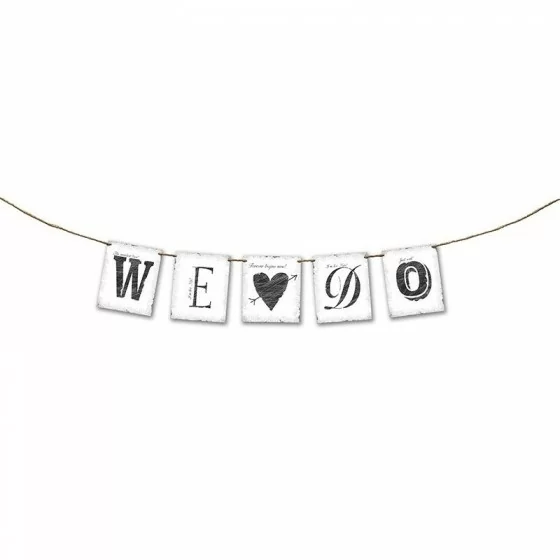 Guirlande en lettres "WE love Do" blanc et noir