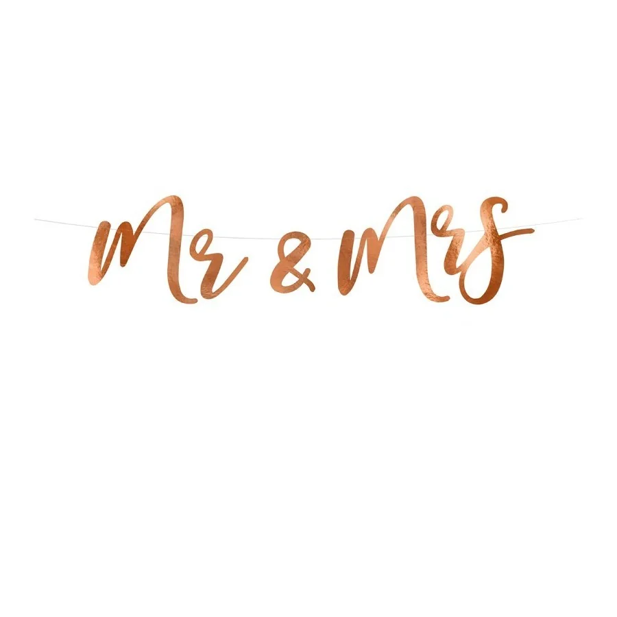 Guirlande en lettres "Mr & Mrs" rose gold