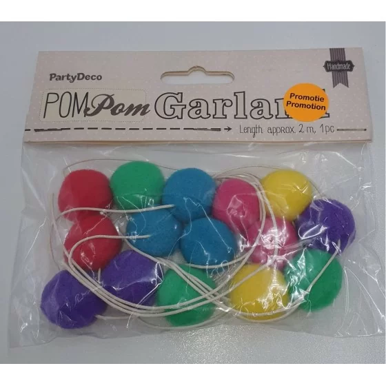 Guirlande pompon multi-couleurs