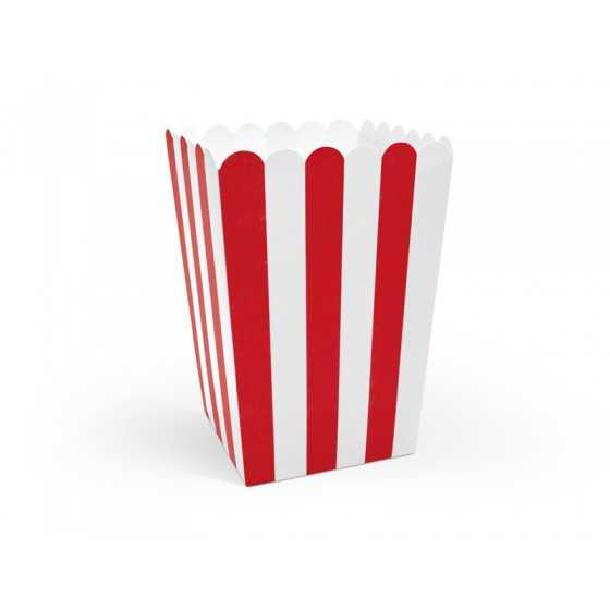 6 boîtes à pop-corn rouge