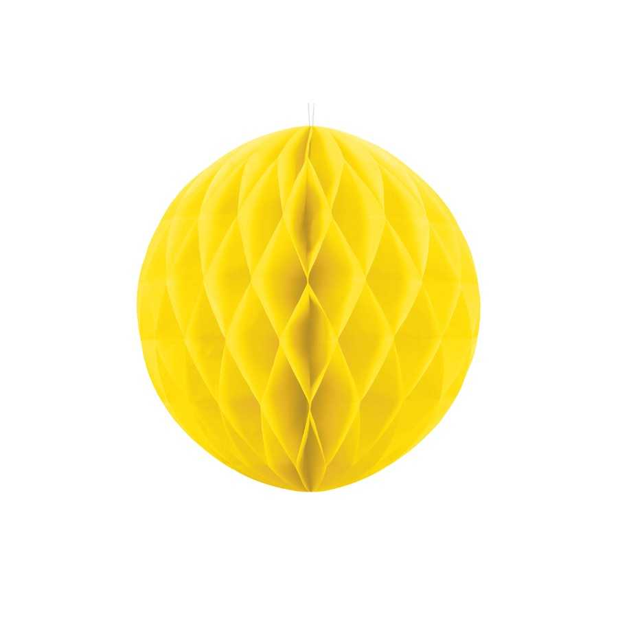 Boule papier jaune alvéolé 40 cm Boule papier jaune alvéolé 40 cm