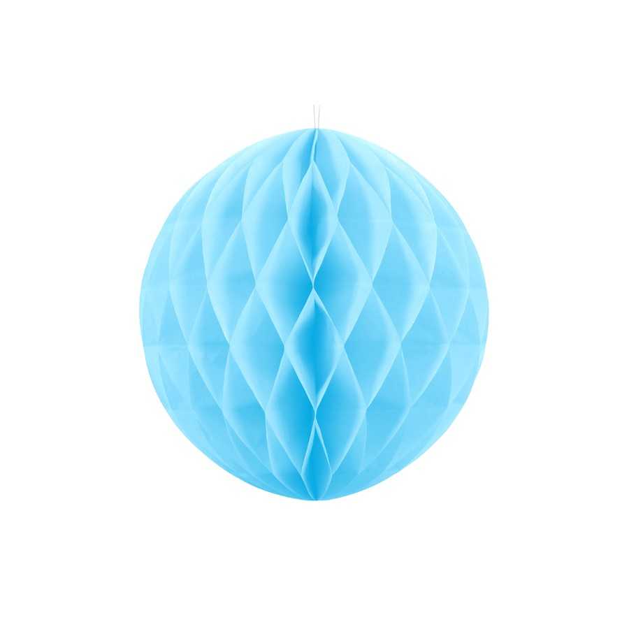 Boule papier bleu ciel alvéolé 40 cm Boule papier bleu ciel alvéolé 40 cm