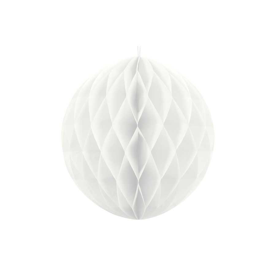 Boule papier blanche alvéolé 40 cm