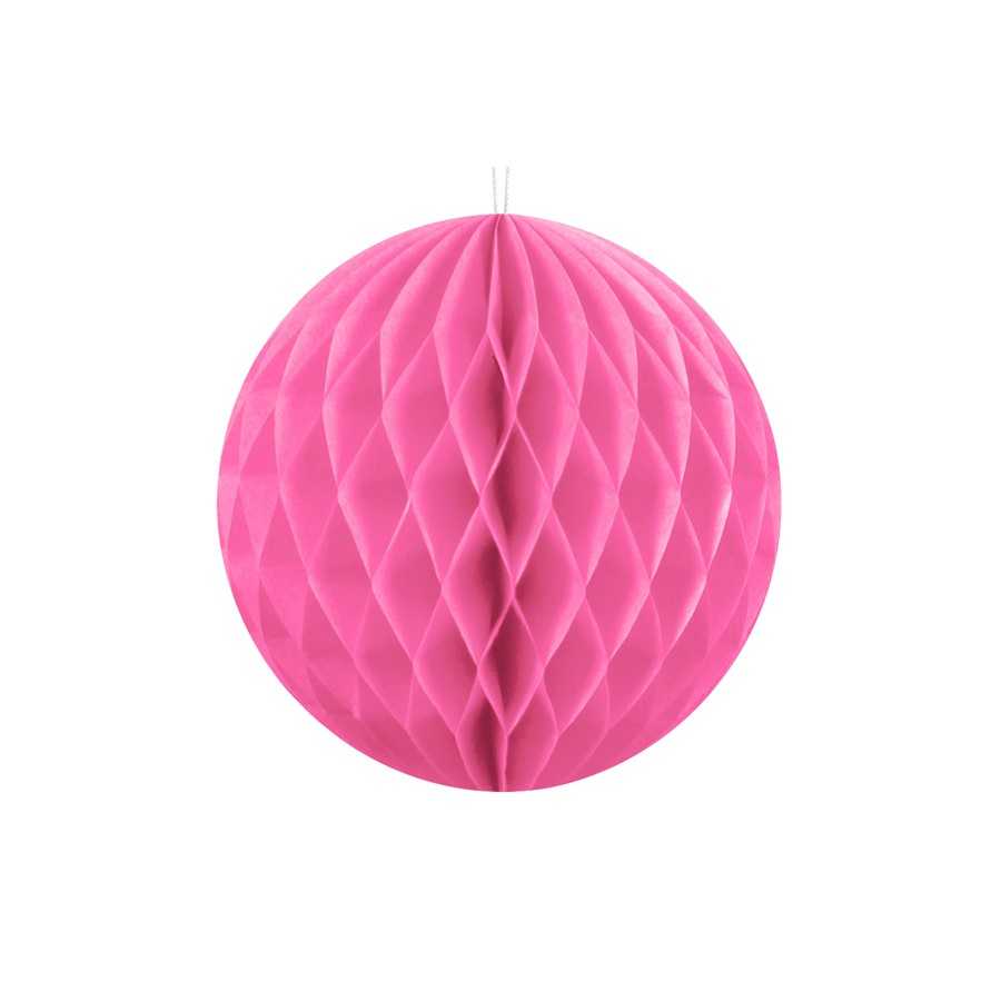 Boule papier rose alvéolé 10 cm