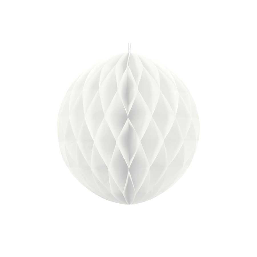 Boule papier alvéolé blanc 30 cm