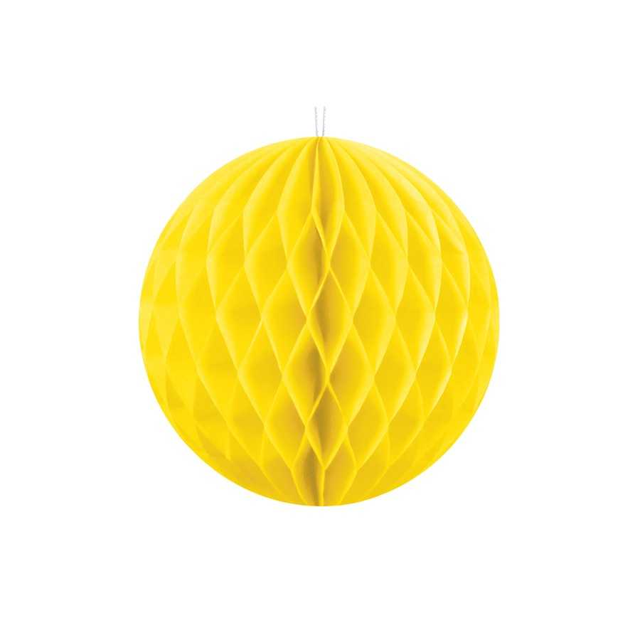 Boule papier alvéolé jaune 30 cm Boule papier alvéolé jaune 30 cm
