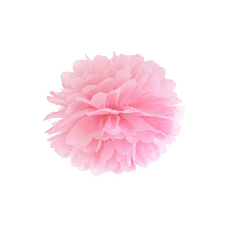 Pompon en papier de soie rose clair 25 cm