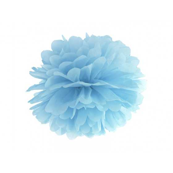 Pompon en papier de soie turquoise clair 25 cm