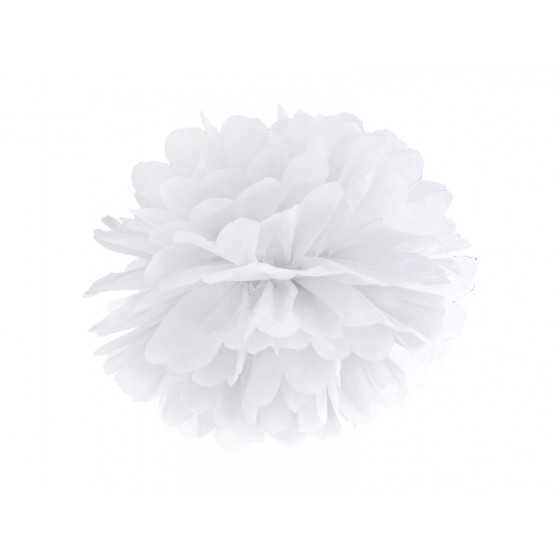 Pompon en papier de soie blanc 25 cm