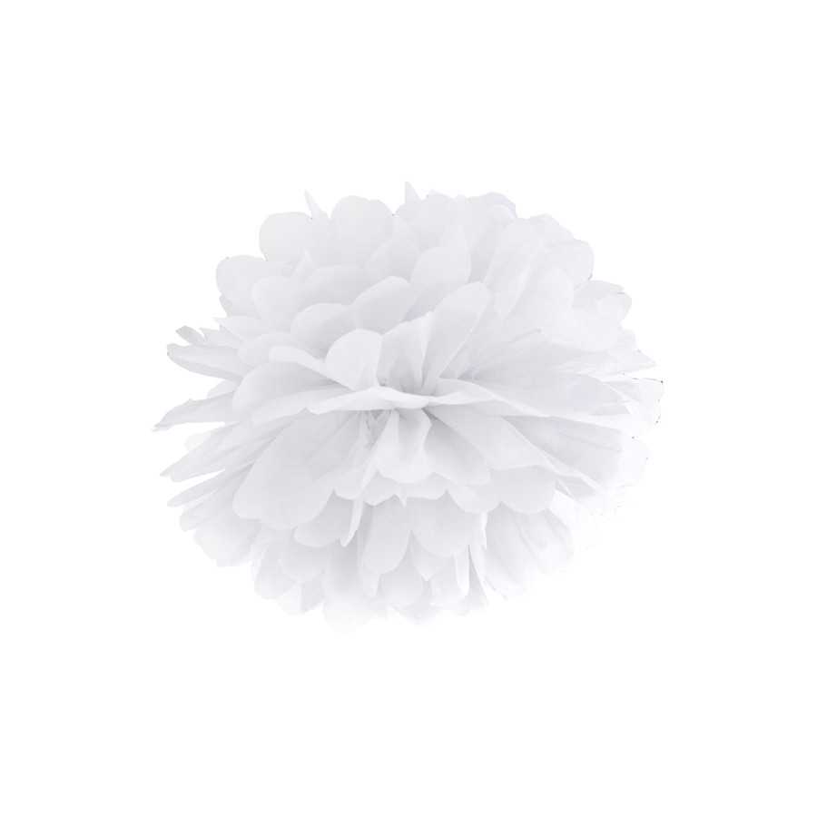 Pompon en papier de soie blanc 25 cm