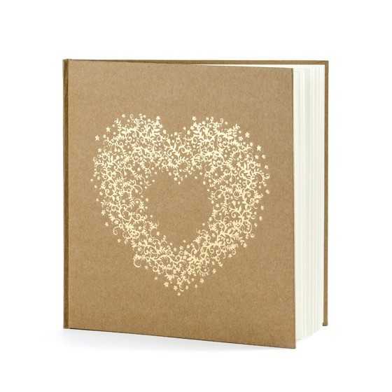 Livre d'or en papier kraft avec un coeur