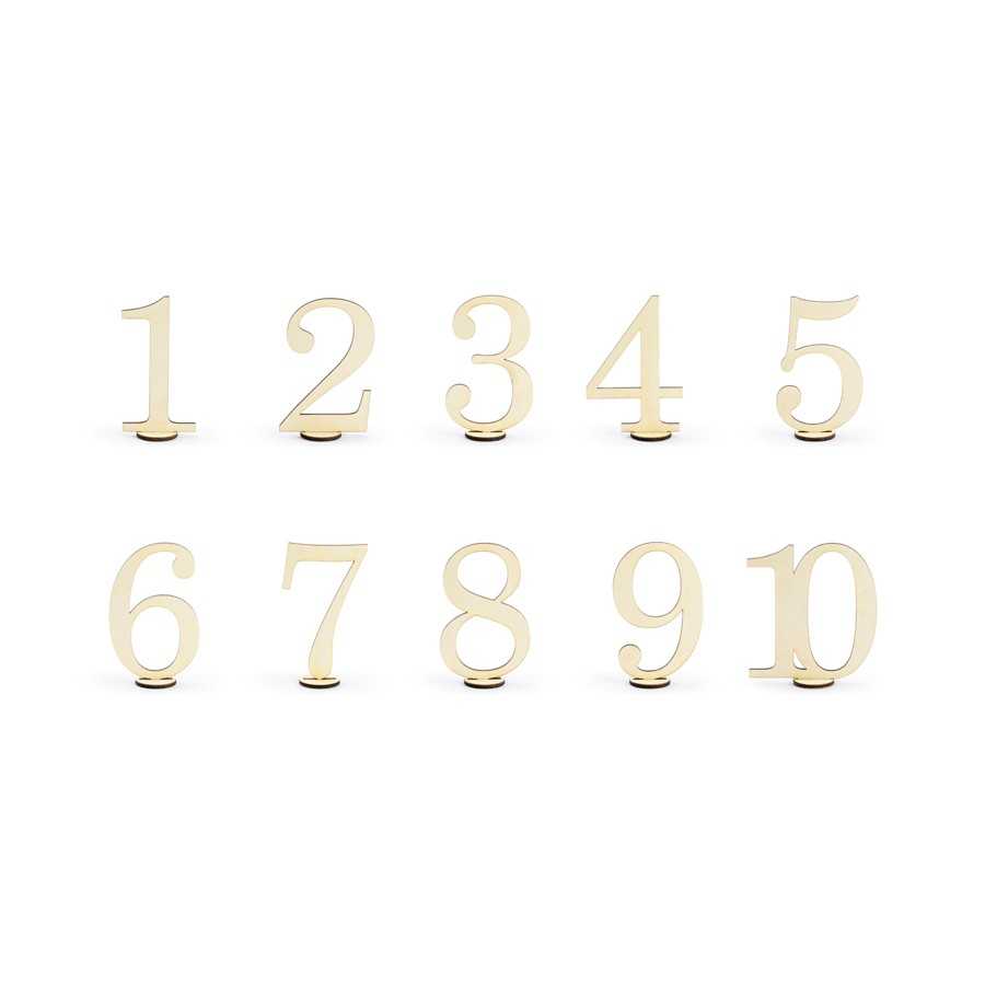 Numéro en bois avec pied de 1 à 10 Numéro en bois avec pied de 1 à 10