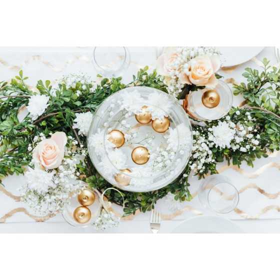 50 bougies flottantes or 4 cm vase