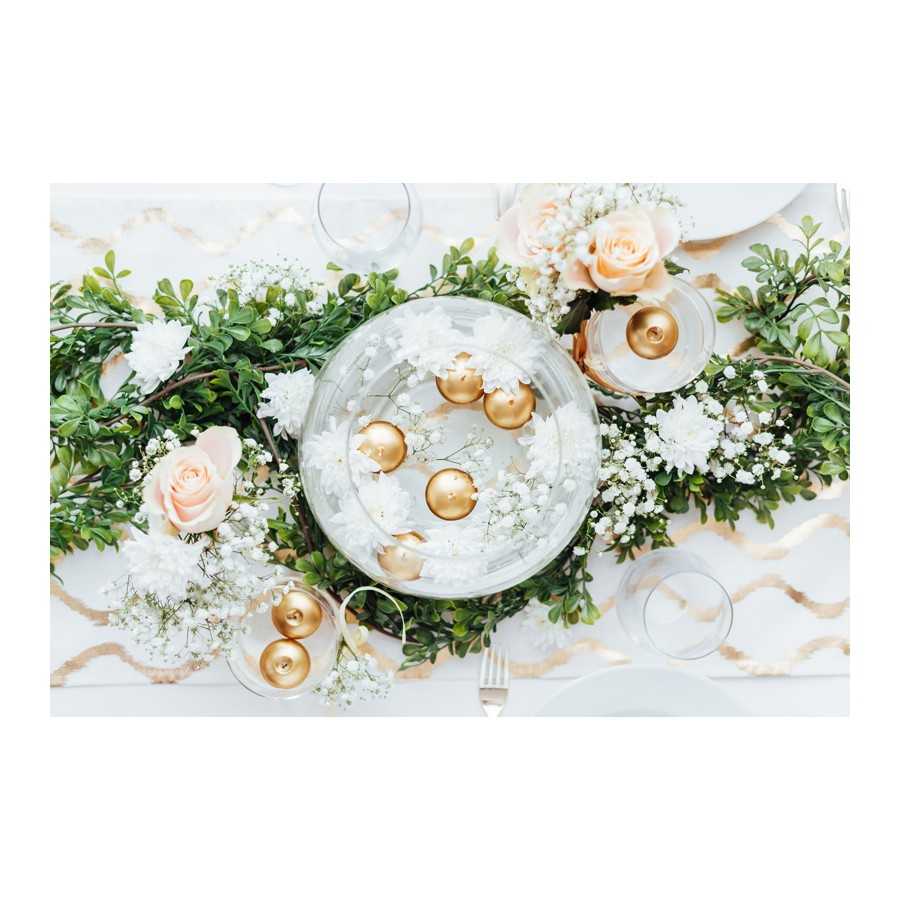 50 bougies flottantes or 4 cm vase