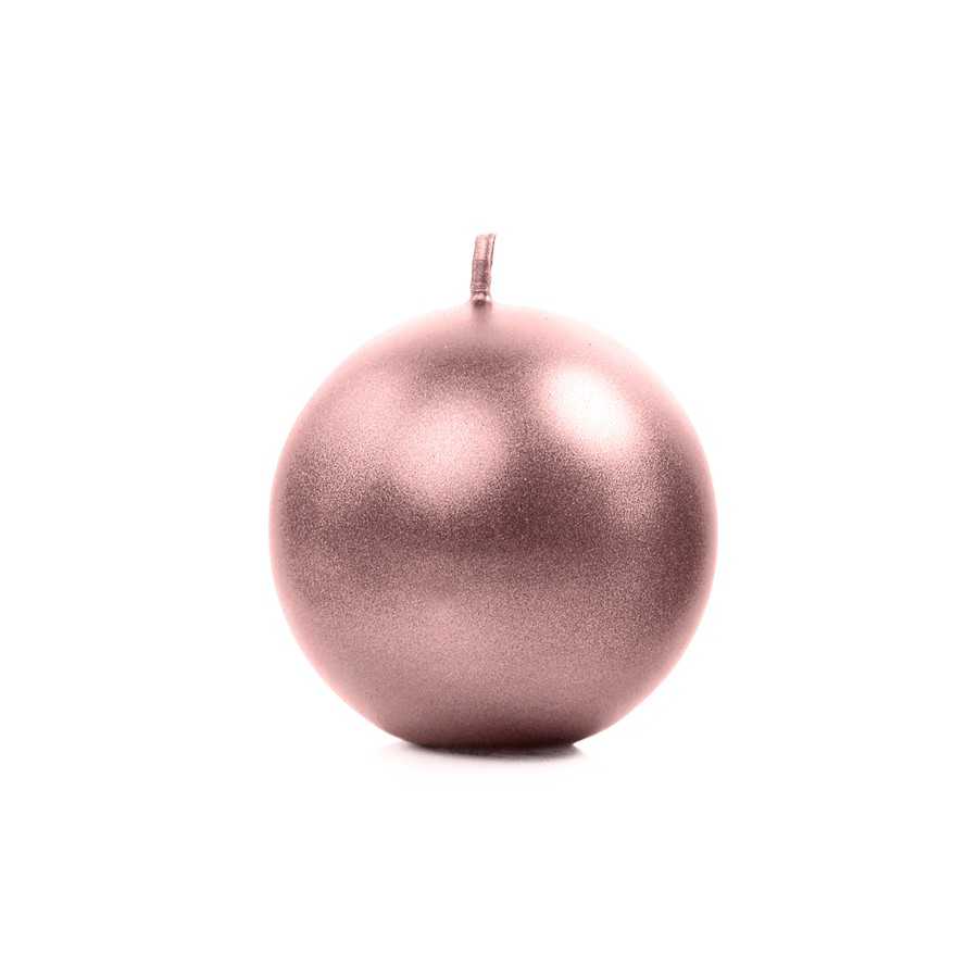 Bougie sphère rose gold métallique 6 cm