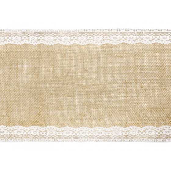 2 m 75 toile de jute avec dentelle au bord