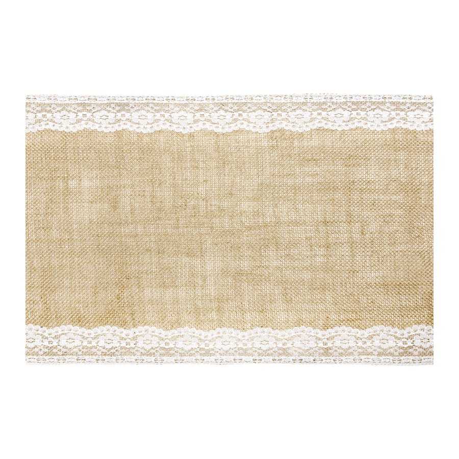 2 m 75 toile de jute avec dentelle au bord