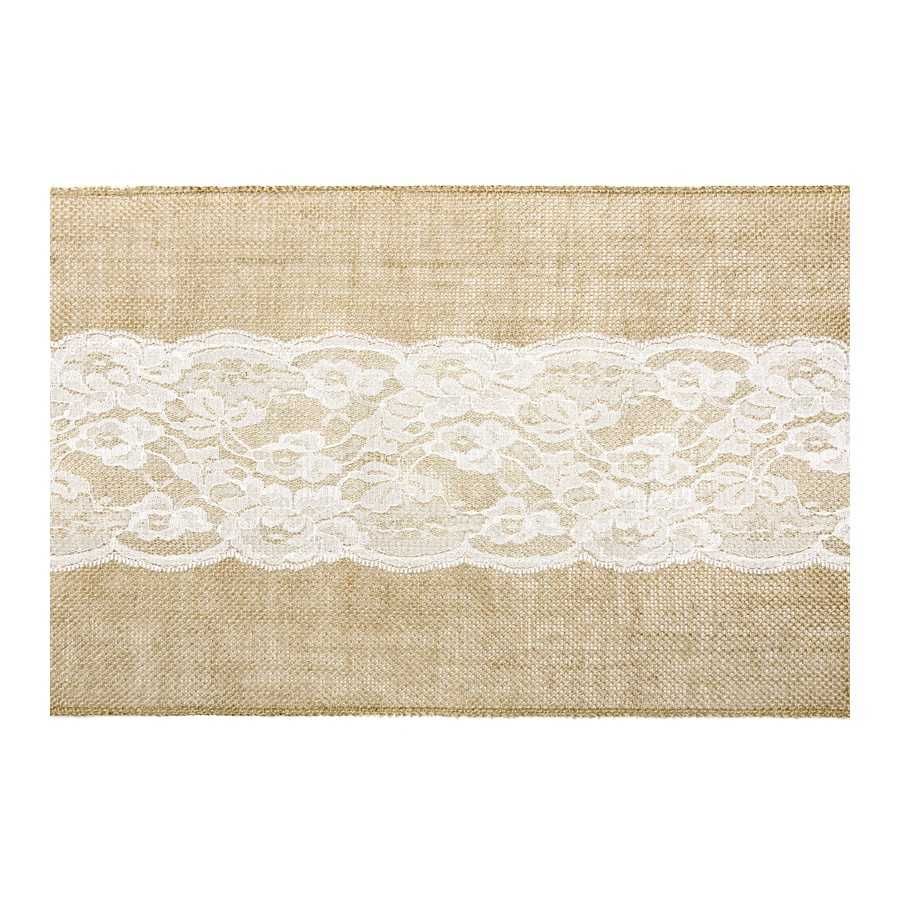 2 m 75 toile de jute avec dentelle au centre