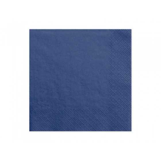 20 serviettes bleu marine 33 cm