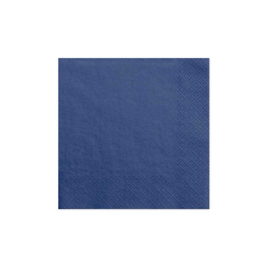 20 serviettes bleu marine 33 cm