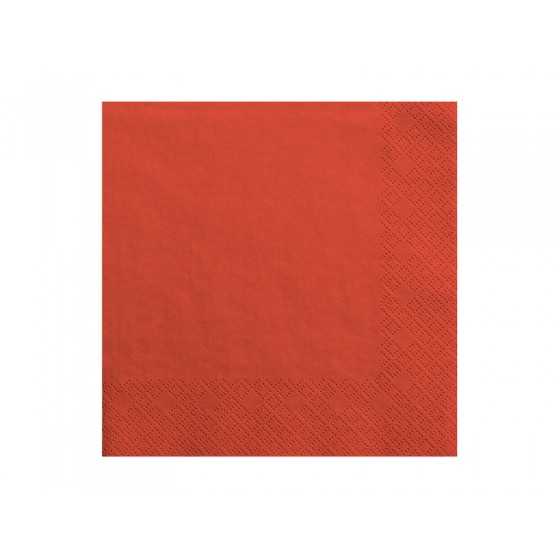 20 serviettes rouges 33 cm