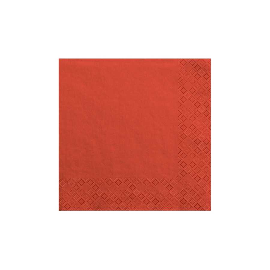 20 serviettes rouges 33 cm