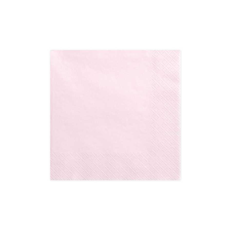 20 serviettes rose poudré 33 cm