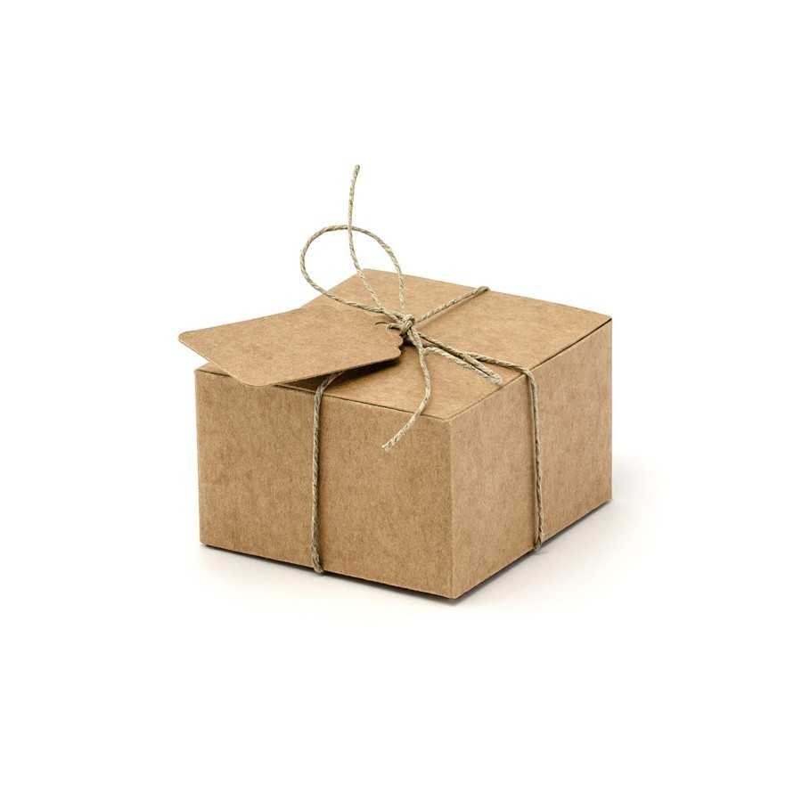 10 boîtes carrés kraft avec nominette