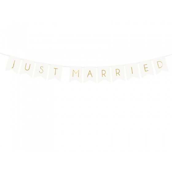 1 Guirlande Just Married blanc et or