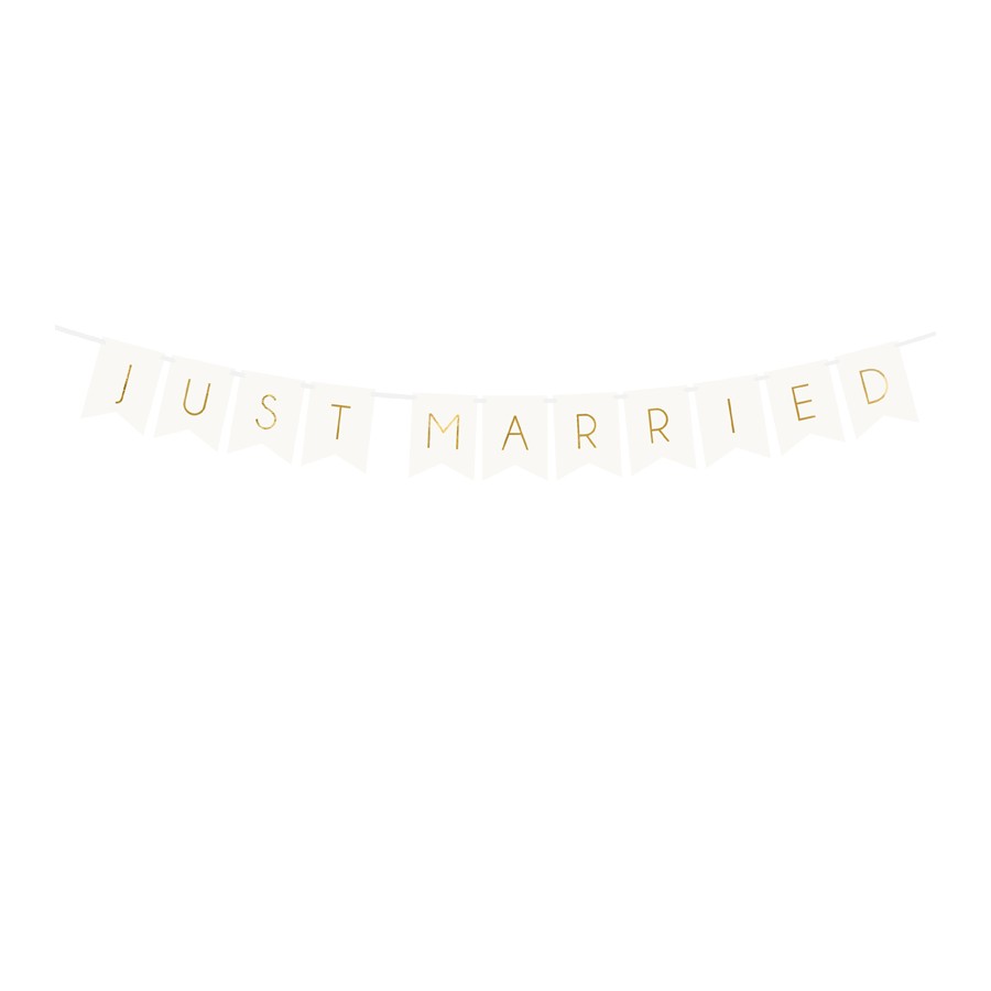 1 Guirlande Just Married blanc et or